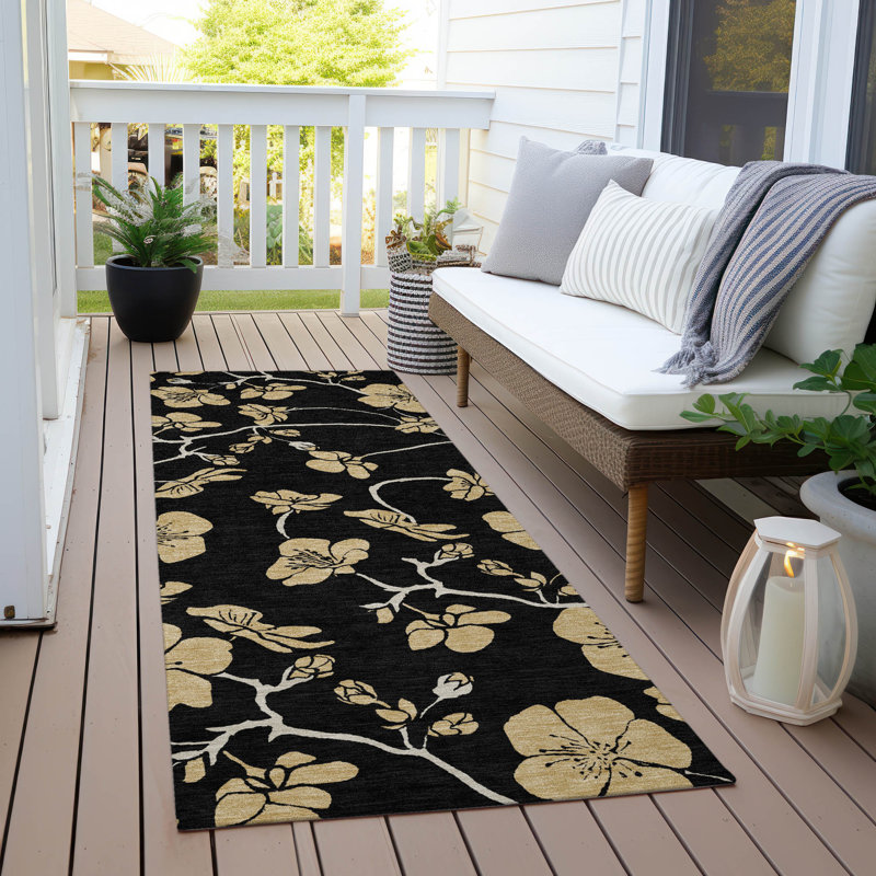 Tapis noir intérieur / extérieur Inoa , 2'3" x 7'6"
