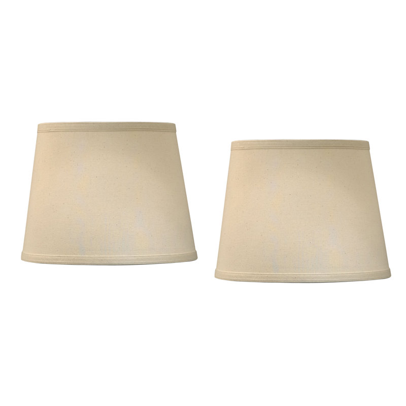 Abat-jour tambour en lin H 9 po x l 12 po (araignée), H 9 po x l 12 po, Beige clair