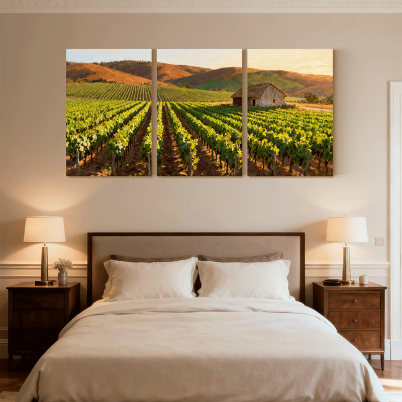 Ensemble de 3 impressions sur toile, paysages et paysages urbains, H 18 po x l 36 po