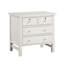 Table de chevet avec 4 tiroirs de rangement - Blanc antique