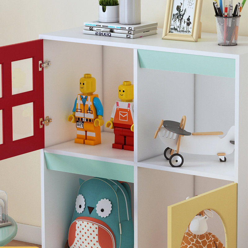 Armoire de rangement colorée avec poignées en céramique