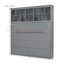 Grand lit escamotable mural avec tablettes supérieures et USB, gris
