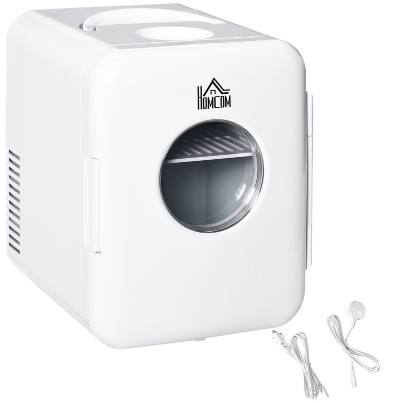 HOMCOM 4 L Freestanding Mini Fridge, White