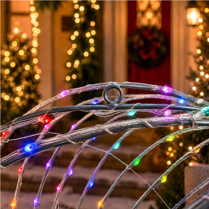 Décorations de Noël extérieures : 3 boules lumineuses RGBIC intelligentes préilluminées avec 8 modes d'éclairage et contrôle par application.