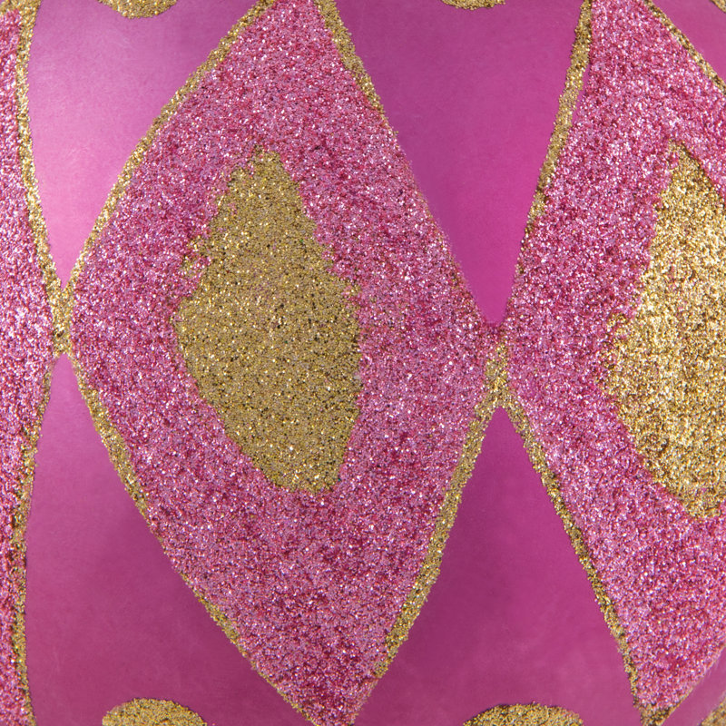 Ornement boule de diamant pailleté mat, Mauve, H 4,75 po x l 4,75 po x P 4,75 po