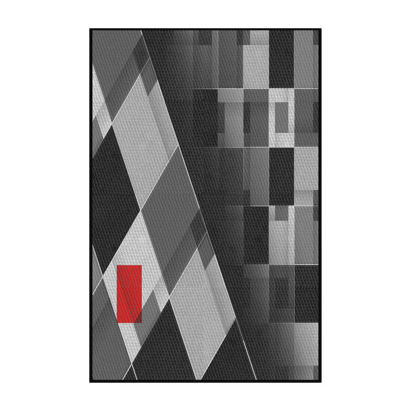 Tapis noir / gris Power Loom, Tapis de couloir 2 pi x 5 pi