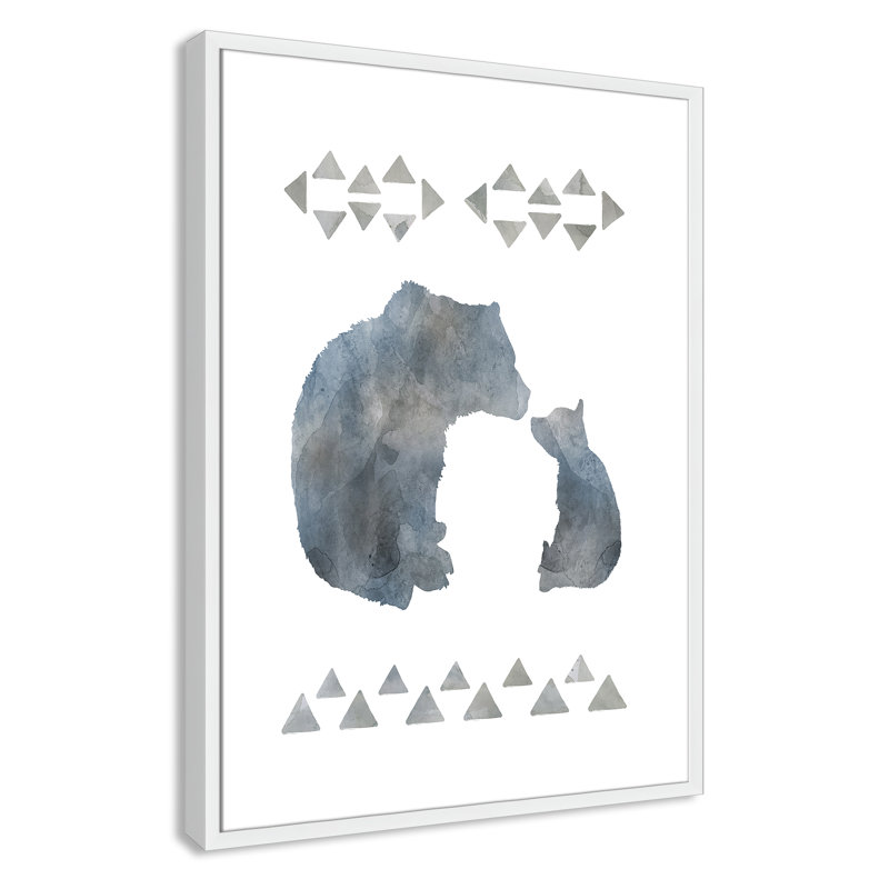«Little Man Cave Bears», art encadré, H 34,5 po x l 24,5 po x P 1,18 po, Cadre blanc