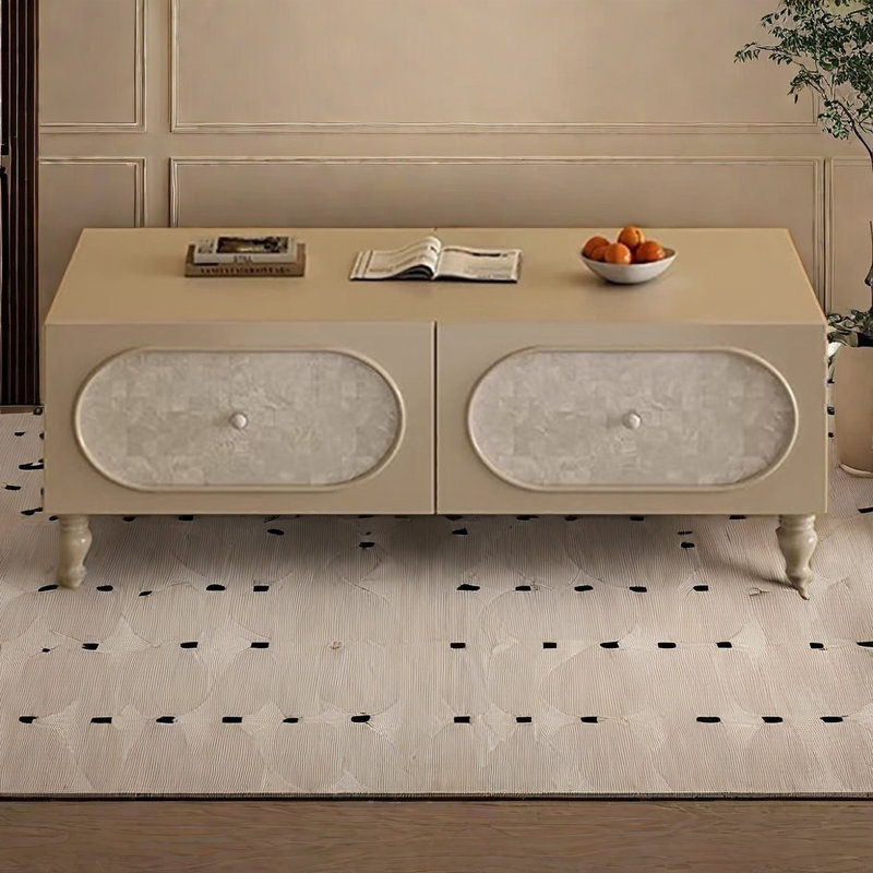 Table de bout avec tiroir, Crème, crème