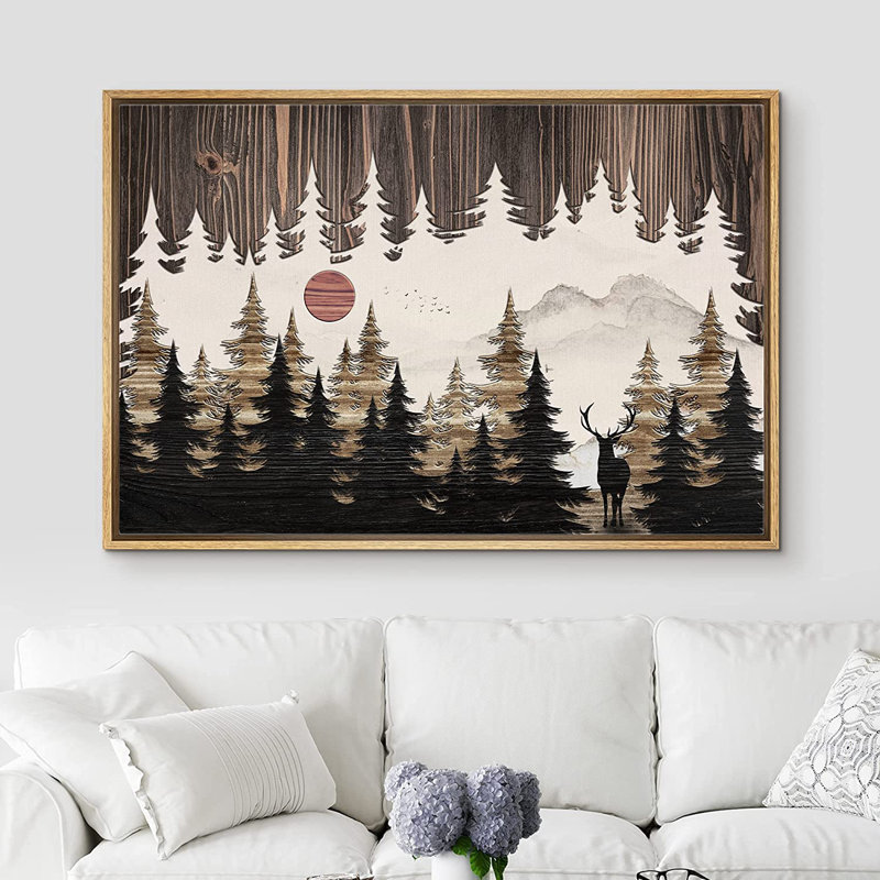 Western Wood Effect Landscape, H 16 po x l 24 po x P 1,5 po, Naturel