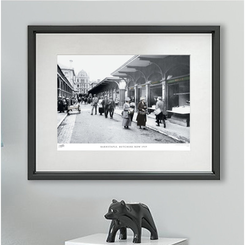 Barnstaple, Butchers Row 1919 - Single Picture Frame Print, 60cm H x 80cm W x 2.3cm D