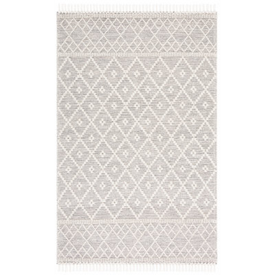 Heitzman Southwestern Hand-Loomed Ivory/Gray Area Rug