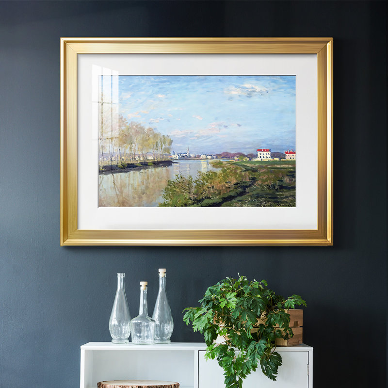 Argenteuil, la seine, 1872, reproduction d'art sur papier, H 15 po x l 21 po x P 1,5 po, Or