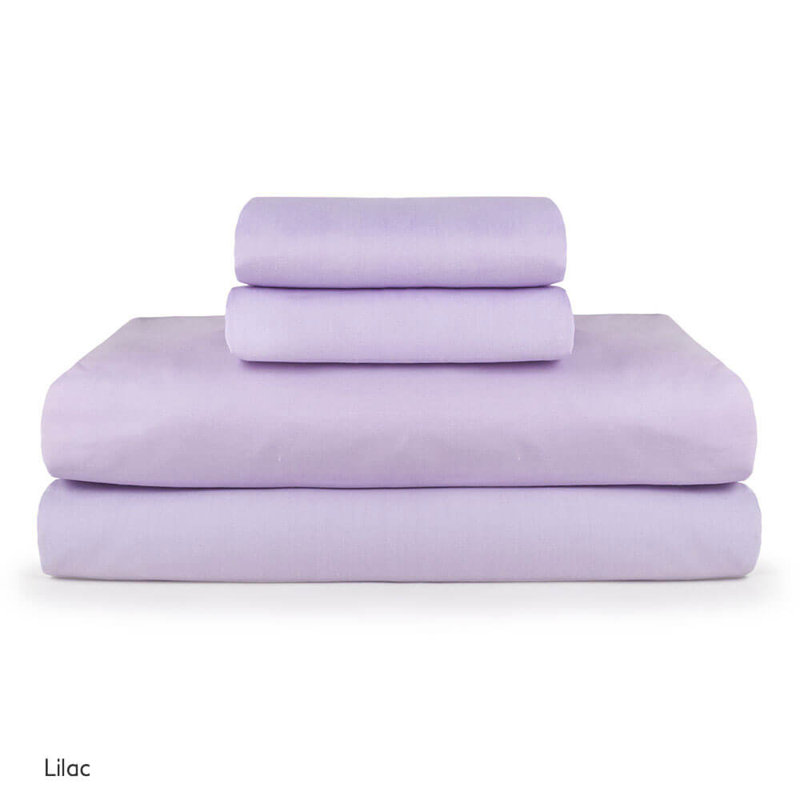 Rikesh Cotton Blend Standard Flat Sheet, Lilac