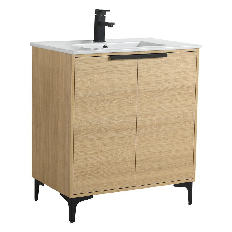 Ensemble de meuble-lavabo simple 30 po Deeone, Noir mat