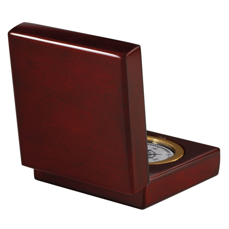 Traditional Roman Numeral Wood Quartz Movement / Crystal Tabletop Clock in Rosewood Hall/Polished Brass
