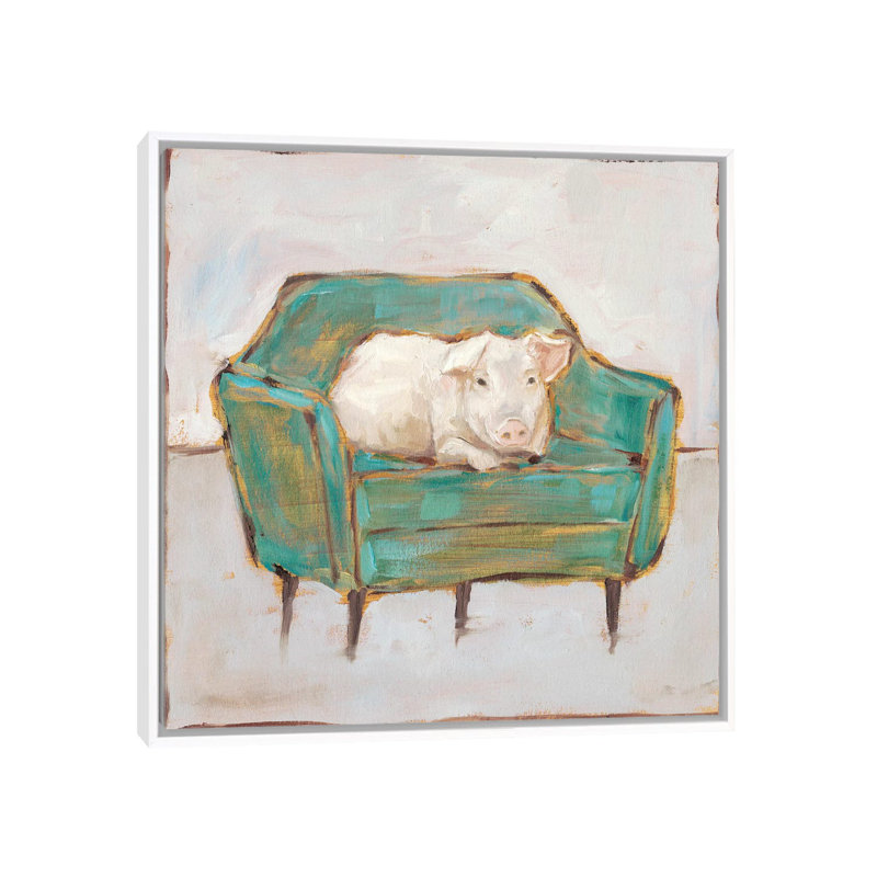 Créature confort VI par Ethan Harper - reproduction d'art, H 37 po x l 37 po x P 1,5 po, Toile blanche encadrée, Pas de tapis