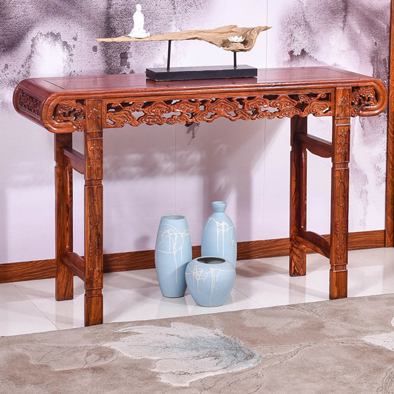 Nouvelle console en bois de style chinois, H 33,8 po x l 46,4 po x P 15,7 po