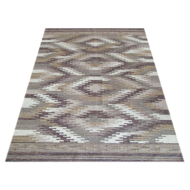 Ikat Wool Hand Woven Area Rug, Rectangle 155 x 240cm