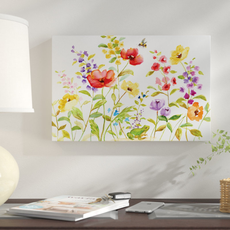 «Garden Frog», reproduction sur toile, Papier d'art encadré noir, Blanc, H 16 po x l 24 po x P 1 po