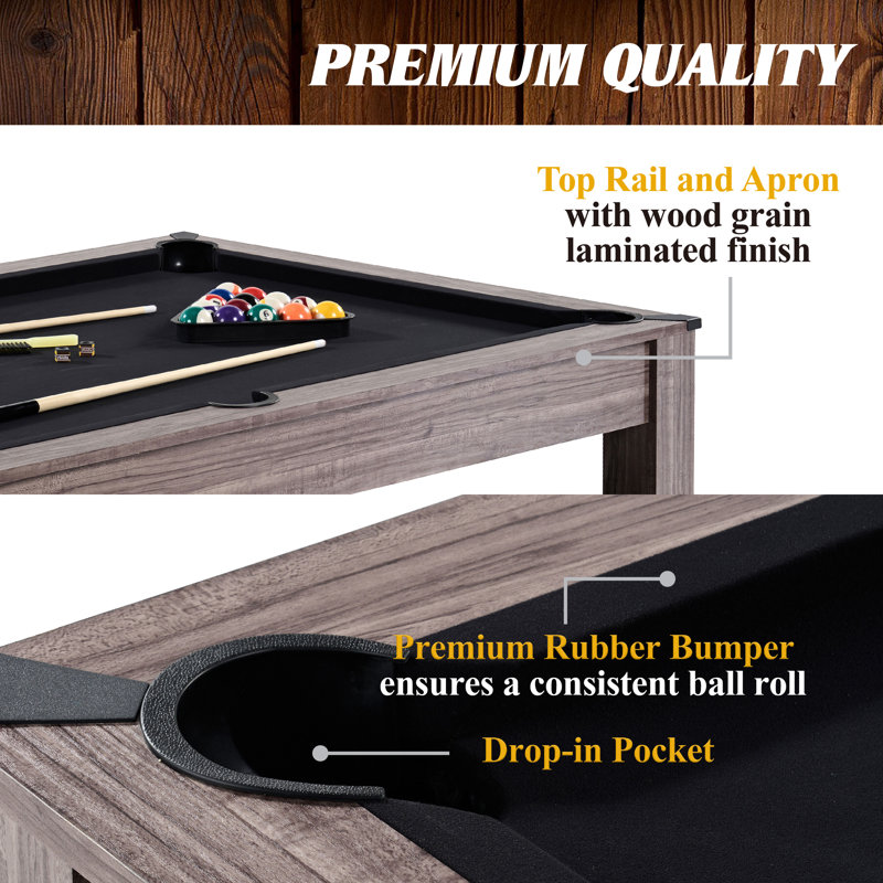Monterey 7' Brown 3-in-1 Pool, Ping Pong, and Dining Table