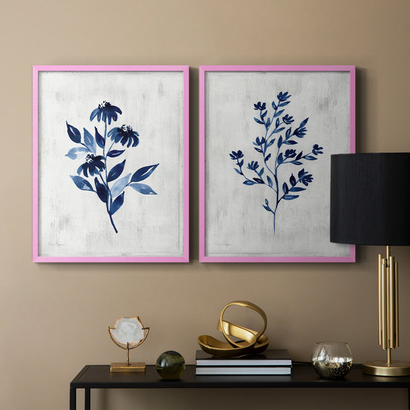 Reproduction encadrée Wild Indigo I-Premium - prêt à être accroché - aucun clou requis - aucun clou requis, Rose