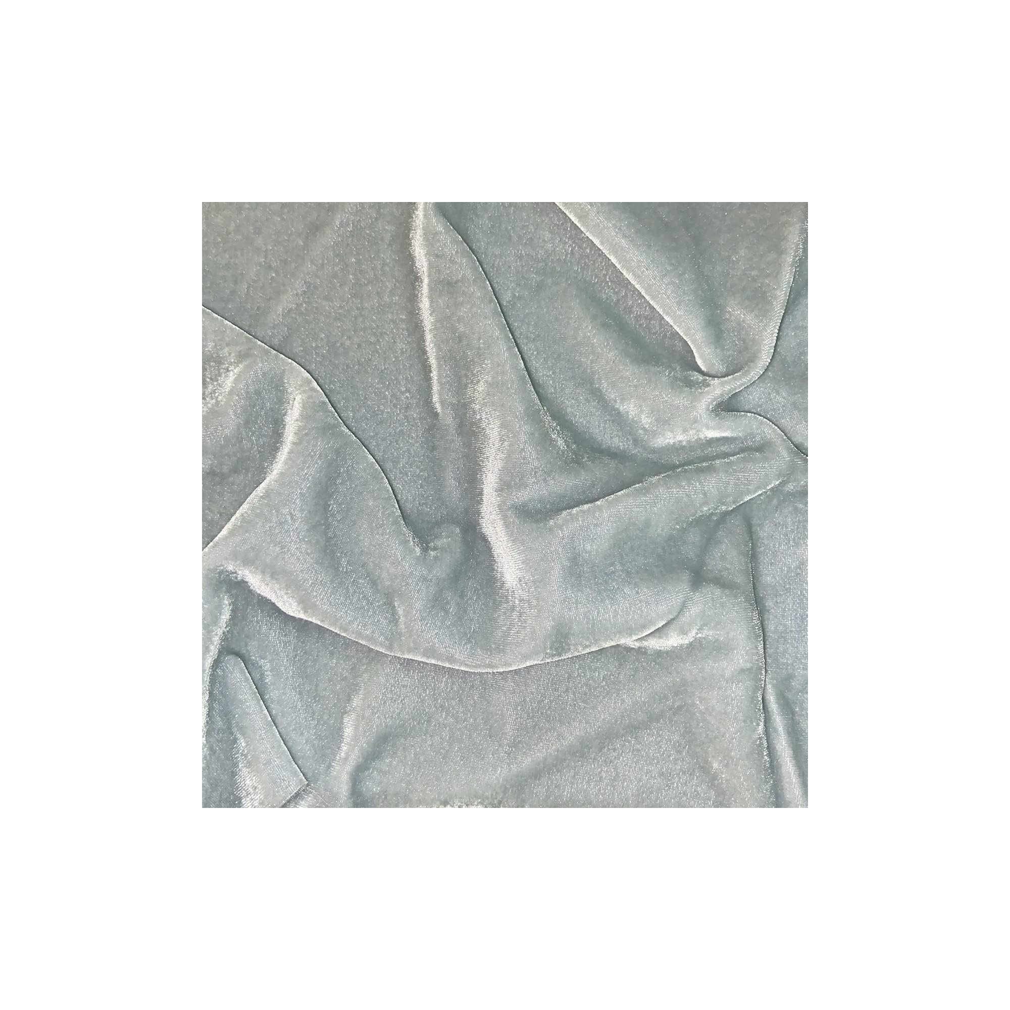 Stella Faux Silk Velvet Classic Chic Modern Rustic Romantic Western Duvet Cover Set, Icy Blue