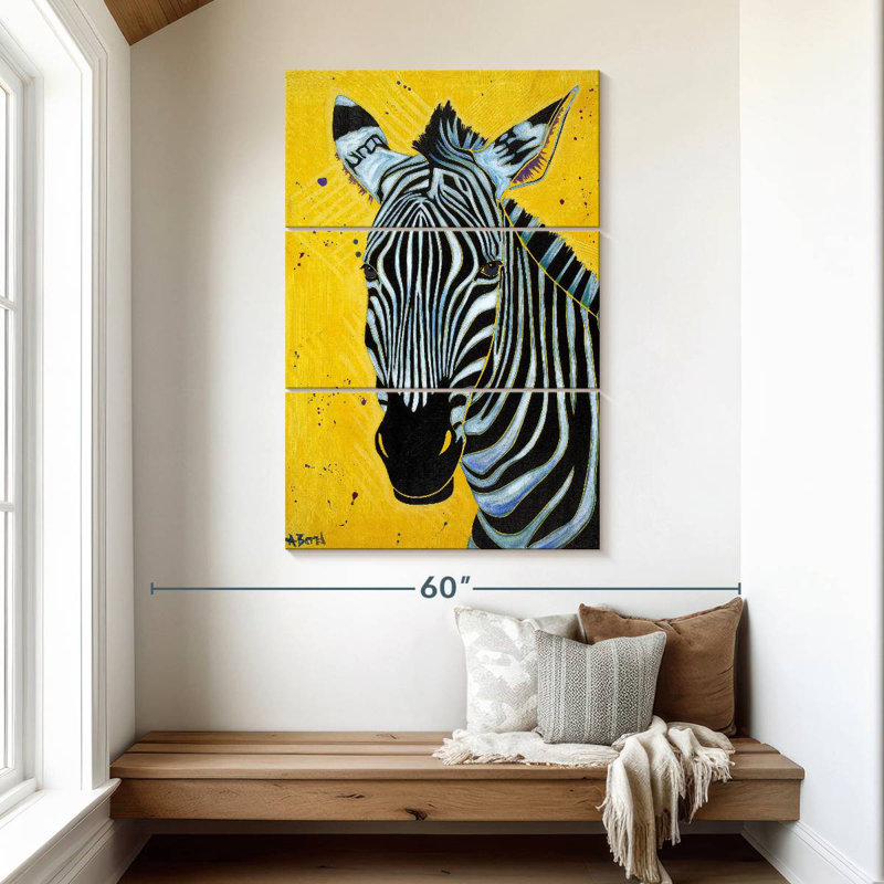 Brampt Yellow Zebra Multi, 50" H x 32" W