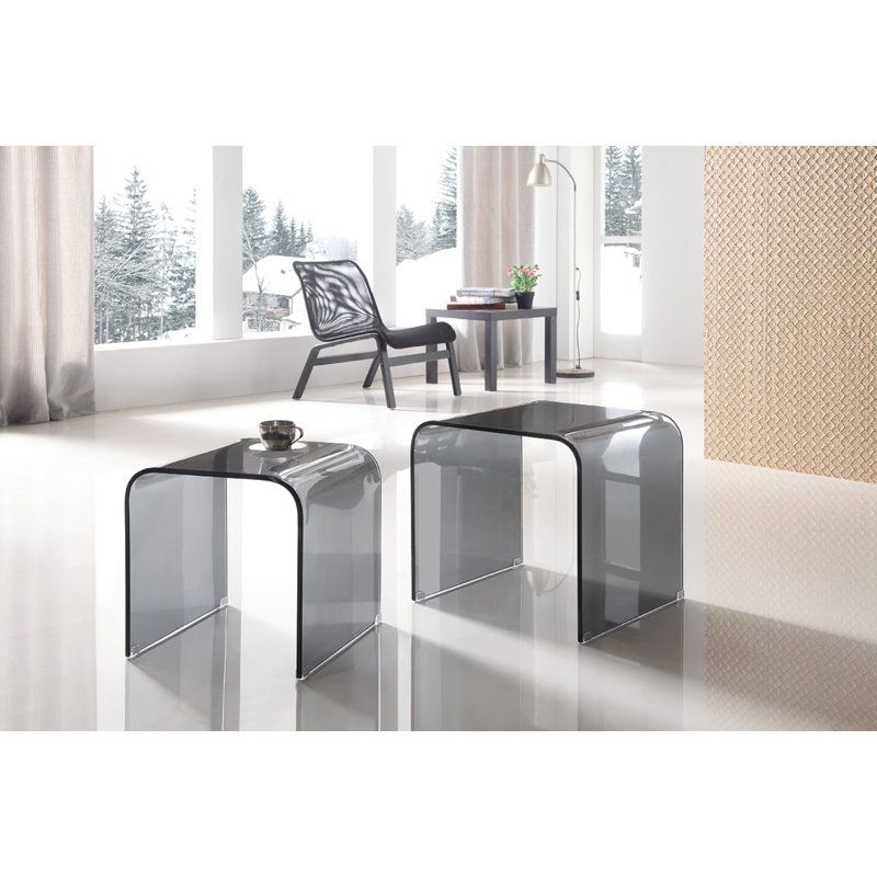 Consuelo Glass Top Sled Side Table Set