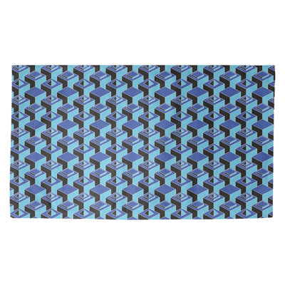 Gratte-ciels bleu/noir Tapis décoratif