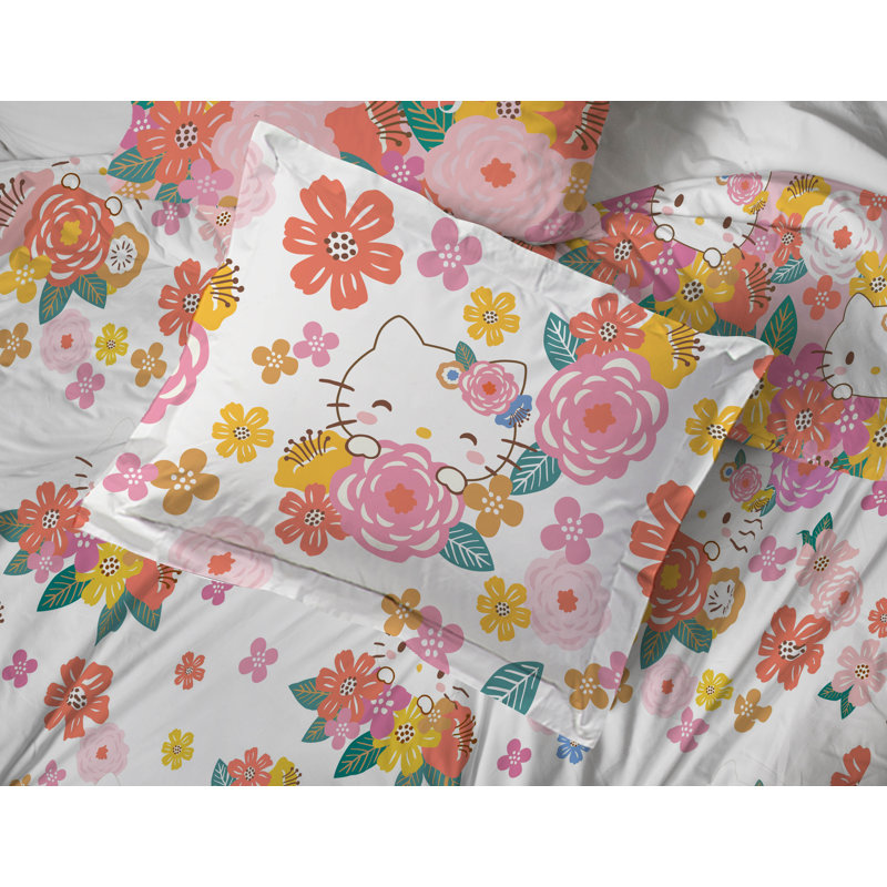Ensemble de lit Hello Kitty, Édredon double + 2 taies décoratives standards