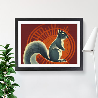 Squirrel Deco Style 1 Piece Single Picture Frame Wall Art