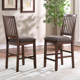 Kittle Upholstered Counter Stool with Solid Wood Frame (Set of 2)
