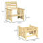 Chaise d'extérieur en bois avec repose-pieds 2 pièces