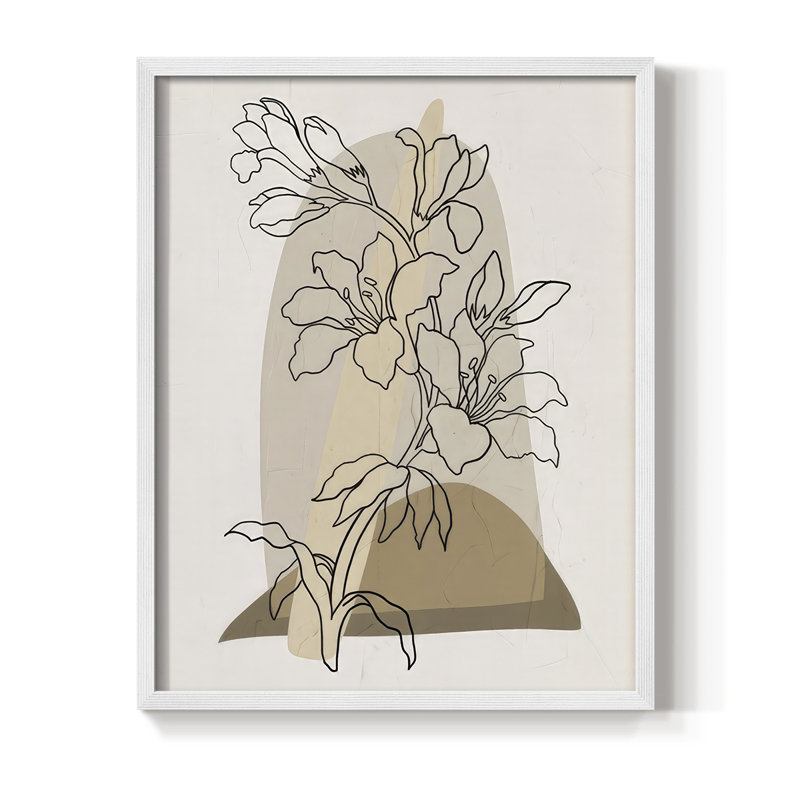 «Modern Botanical I», H 15 po x l 12 po, Blanc
