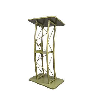 I Iut Green Hue Gol Id Color Curved Podiun, treillis en métal / bois pupitre avec soucoupe