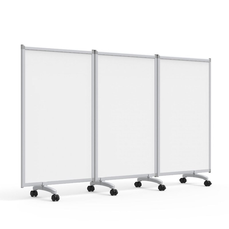 91'' W x 53.5'' H 3 - Panel Whiteboard Room Divider
