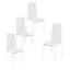 Etzel Set of 4 Modern Faux Leather Armless High Back Dining Chairs-110274554-60418013