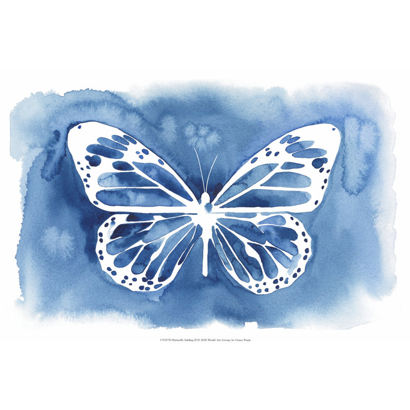 «Butterfly Inkling II» par Grace Popp - peinture sur toile tendue, H 12 po x l 18 po