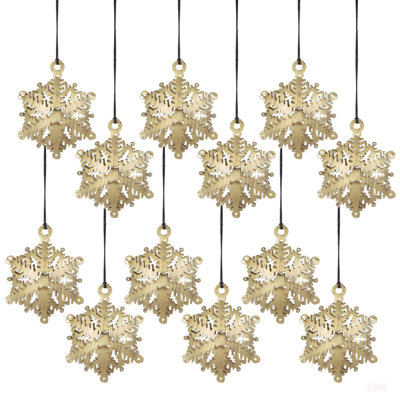 Ensemble de 12 ornements suspendus uniques en forme de flocon de neige, parfaits pour Noël et toute l'année, durables et polyvalents