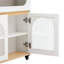 Table de salle à manger extensible avec plateau pliable extra-long, îlot de cuisine roulant avec tiroirs, prise de courant et verrou de frein, armoire de rangement-425645338
