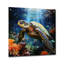 Tortue verte et bleue, animaux marins, art mural pour salon-1019192552