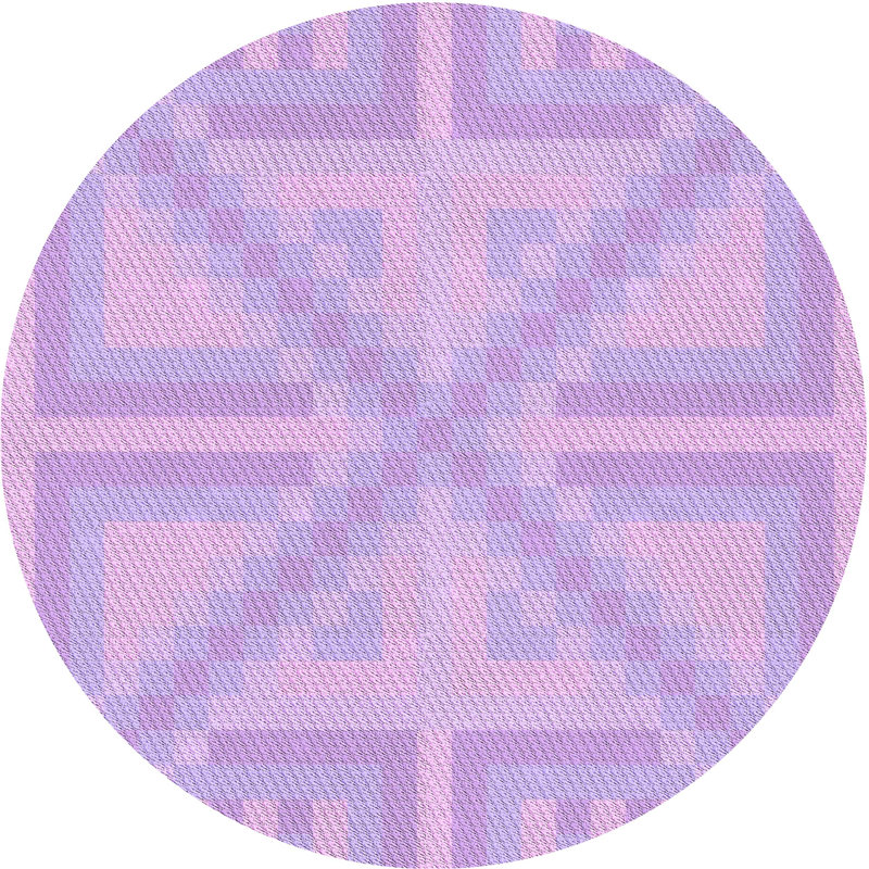 Tapis 100% à motifs lavables à la machine 2989 Pat1666 PUR, Rond 5 pi