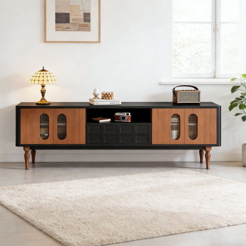 Meuble télé French Light Luxury Design, Brun / Noir