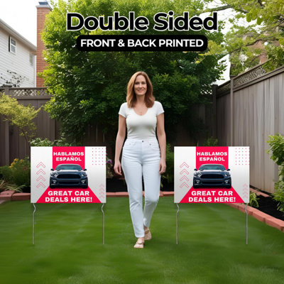 Service de remorquage 24 heures sur 24, 7 jours sur 7 - Appelez pour de l'aide! Yard Sign by DC | Enseigne de jardin 24 po x 18 po à double face avec piquets en métal 13 po | Panneaux imperméables pour la pelouse, le patio, le trottoir et la maison | E