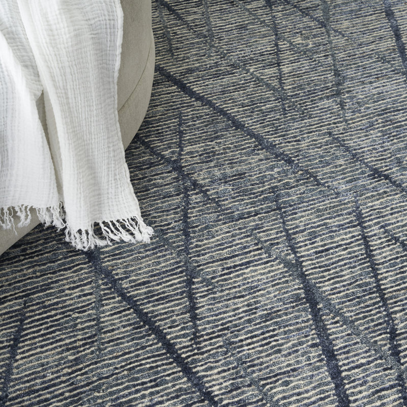 Nourison Tietsia Indigo Modern Indoor Rug, Indigo, Rectangle 5'6" X 7'5"