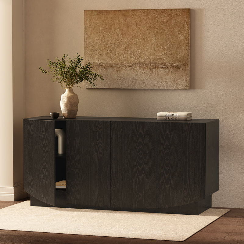 Buffet contemporain 4 portes Ardea, Noir