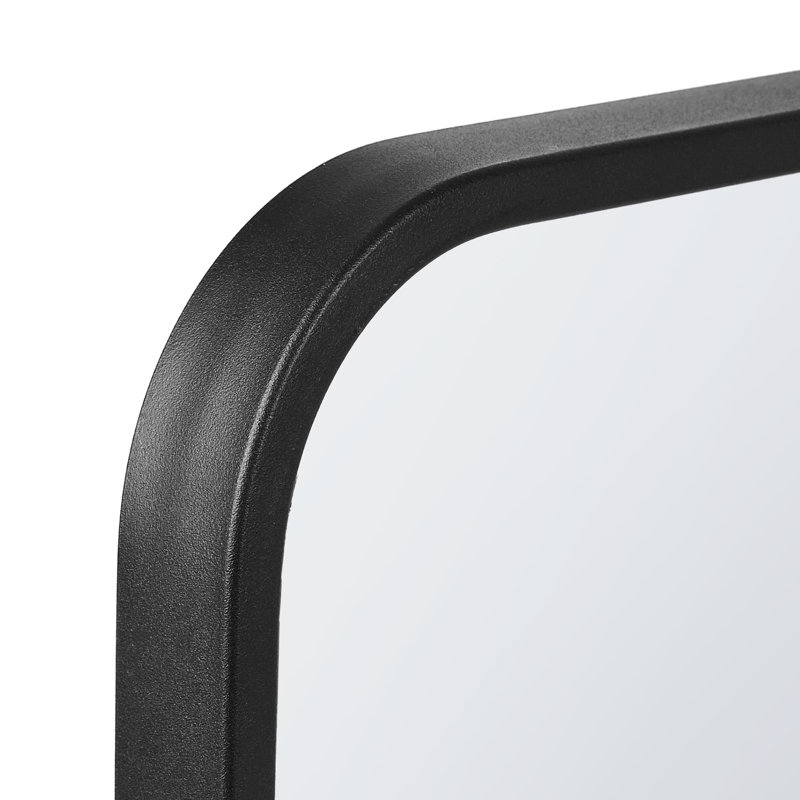 Newnam Metal Flat Wall Mirror, Black, 24" x 36"