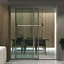 Paravent à panneau coulissant en verre transparent - Structure en aluminium avec technologie Silent Glide-49164656-64119992-126699390