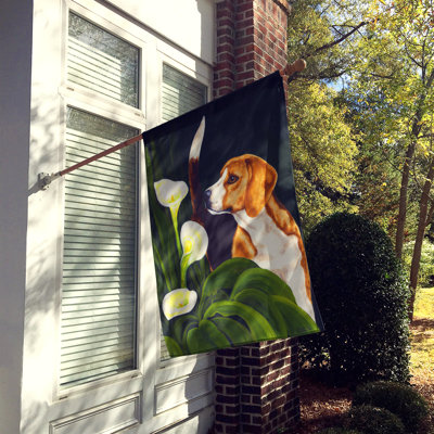Drapeau de jardin 2 côtés beagle lillies