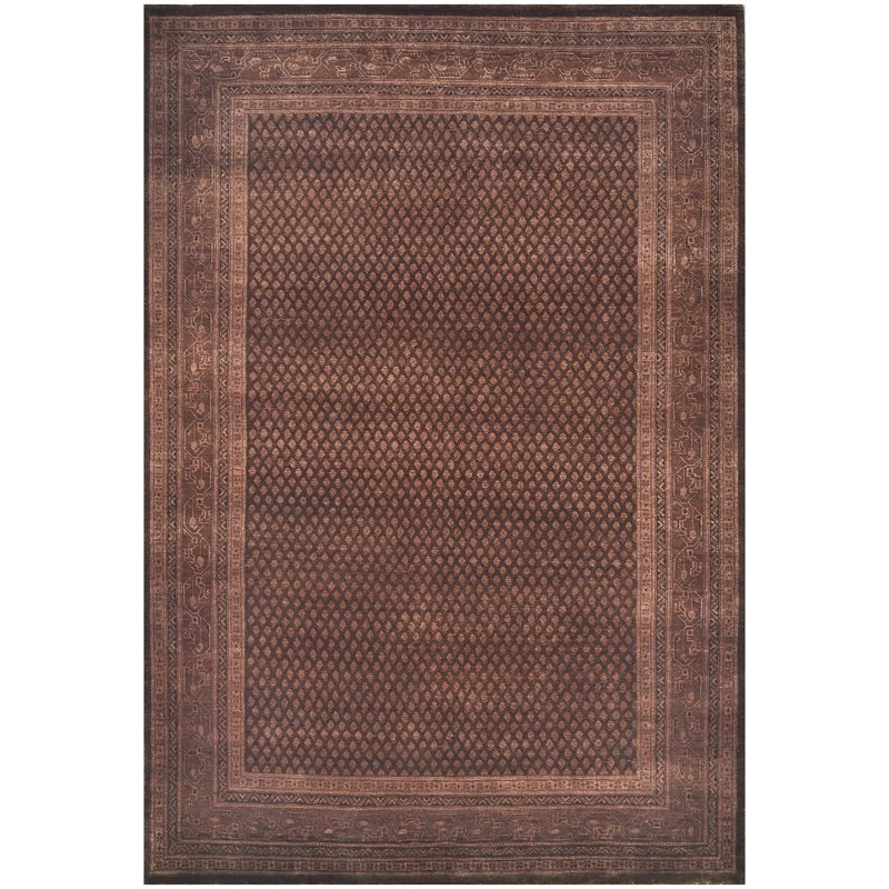 Hand Knotted Area Rug in Brown